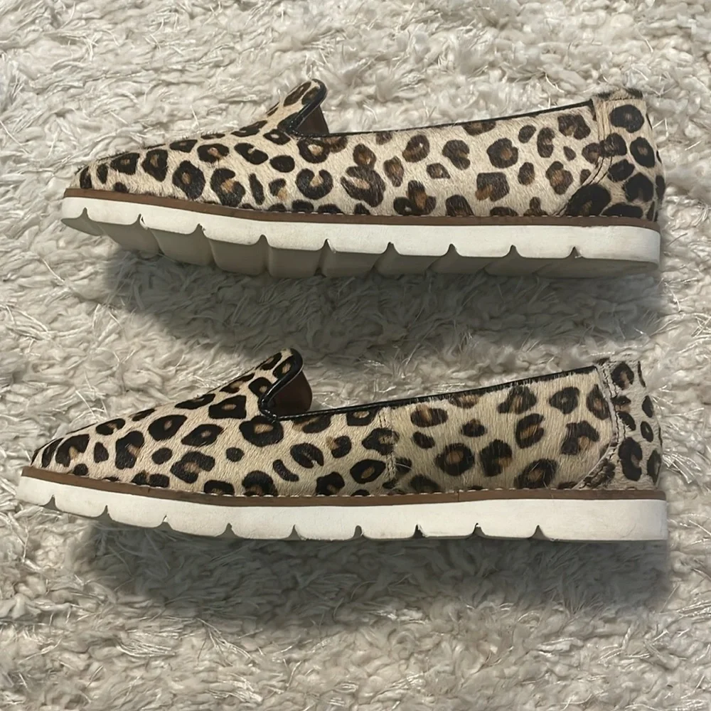 Myra Bag Women’s Slip On Sneakers Size 9 Leopard AIRY CASUAL Genuine Cowhide